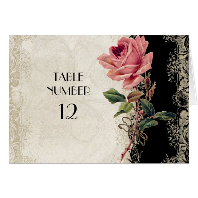 Baroque Style Vintage Rose Black n Cream Lace (Front Horizontal)