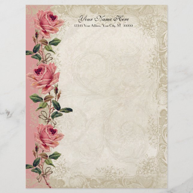 Baroque Style Vintage Rose Lace Flyer (Front)