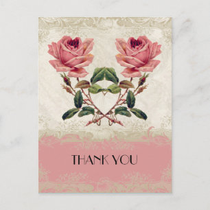 Baroque Style Vintage Rose Lace Postcard