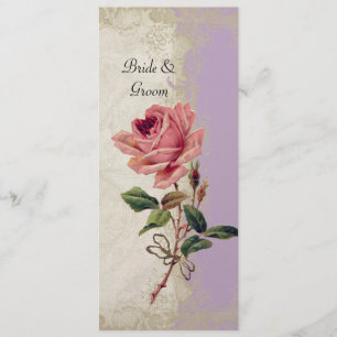 Baroque Style Vintage Rose Lilac n Cream Lace Menu