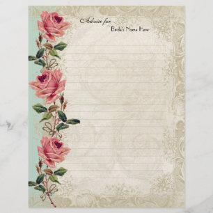 Baroque Style Vintage Rose Mint n Cream Lace Flyer