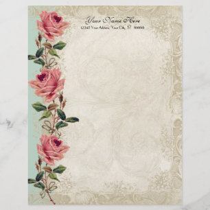 Baroque Style Vintage Rose Mint n Cream Lace Flyer