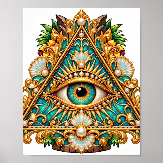 Baroque Teal Eye Poster (Front)