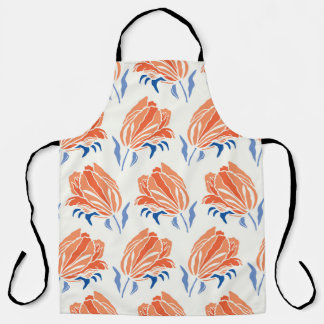 Baroque Tulip: Botanical Vintage Linocut Apron