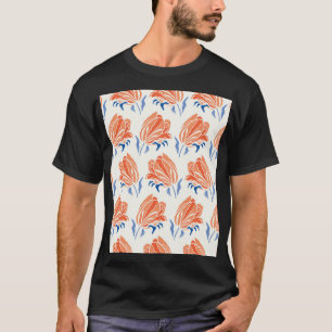 Baroque Tulip: Botanical Vintage Linocut T-Shirt