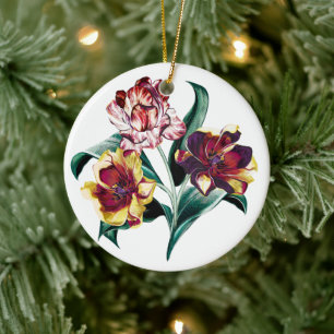 Baroque Tulip Floral Ceramic Ornament