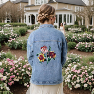 Baroque Tulip Floral Denim Jacket
