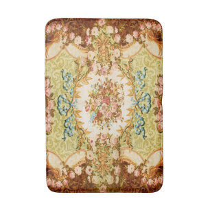 Baroque Victorian floral rose french tapestry Bath Mat