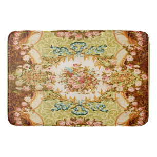 Baroque Victorian floral rose french tapestry Bath Mat