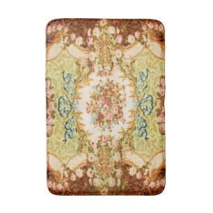 Baroque Victorian floral rose tapestry Bath Mat