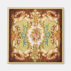 Baroque Victorian floral rose tapestry look Magnet