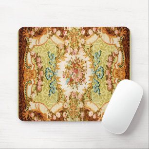 Baroque Victorian floral rose tapestry Mouse Pad