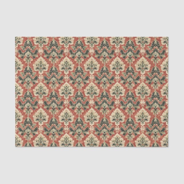 Baroque Vinatage Inspired Damask Pattern Tissue Paper (Front)