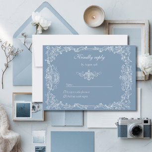 Baroque Vintage Damask Wedding Response Card