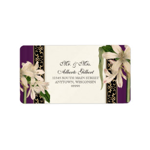 Baroque Vintage Lily Gold Formal Matching Address Label