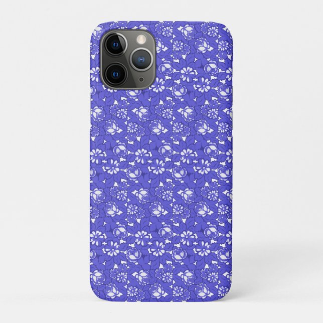 Baroque wallpaper - blue Flower Pattern Case-Mate iPhone Case (Back)