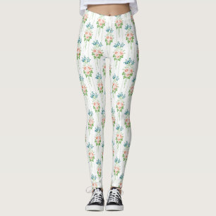 Baroque Wallpaper Flower bouquet Leggings