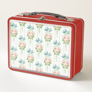 Baroque Wallpaper Flower bouquet Metal Lunch Box