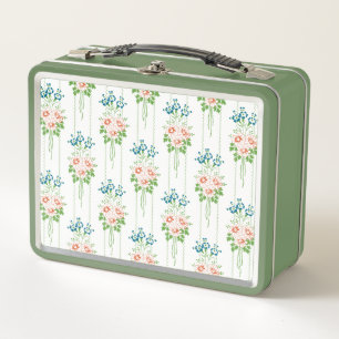 Baroque Wallpaper Flower bouquet Metal Lunch Box