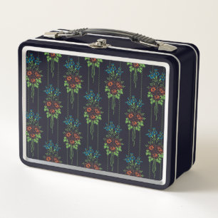 Baroque Wallpaper Flower bouquet Metal Lunch Box