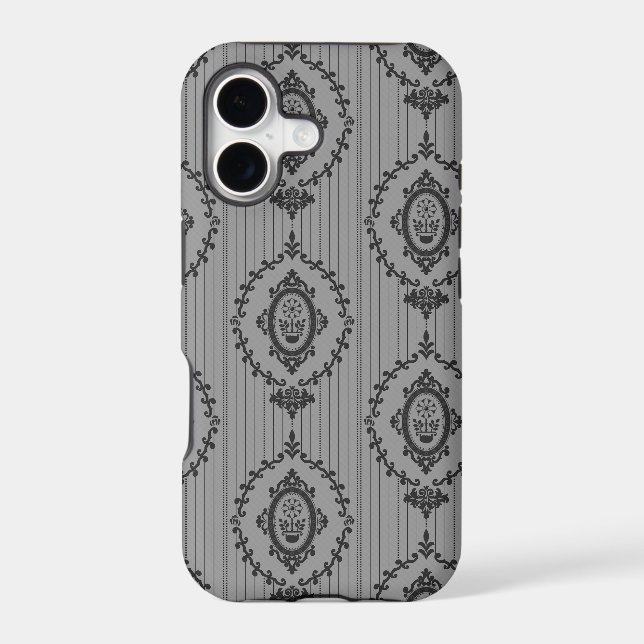 Baroque Wallpaper Grey (Back)