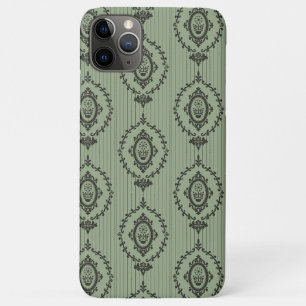 Baroque Wallpaper in Green iPhone 11 Pro Max Case