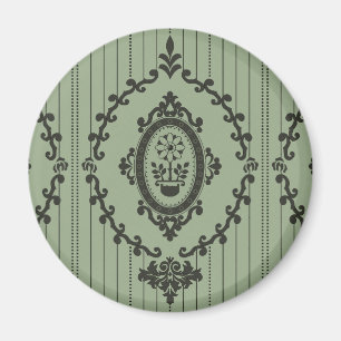 Baroque Wallpaper in Green Magnet