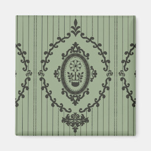 Baroque Wallpaper in Green Magnet