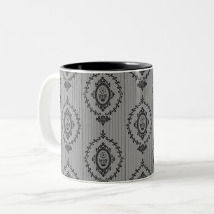 Baroque Wallpaper in Grey Two-Tone Coffee Mug