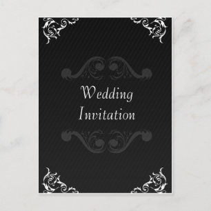 Baroque Wedding Invite Black & White