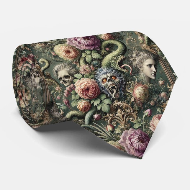 Baroquing Boundaries – Gothic Victorian  Tie (Rolled)