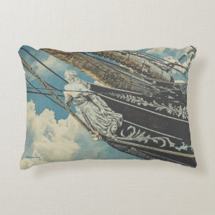 Barque Elissa Figurhead Decorative Cushion