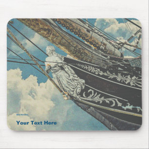 Barque Elissa Figurhead Mouse Pad