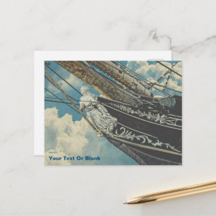 Barque Elissa Figurhead Postcard