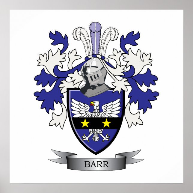 Barr Family Crest Coat of Arms Poster (Front)