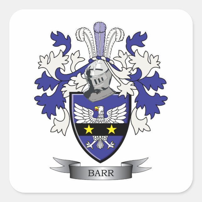 Barr Family Crest Coat of Arms Square Sticker (Front)