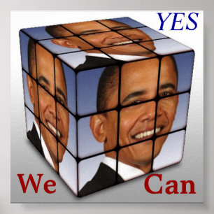 Barrack Obama Cube, YES We Can Poster