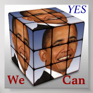 Barrack Obama Cube, YES We  Can Poster