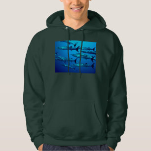 barracuda dive deep sea ocean water tropical wave hoodie