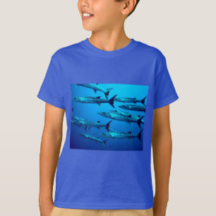 barracuda dive deep sea ocean water tropical wave T-Shirt