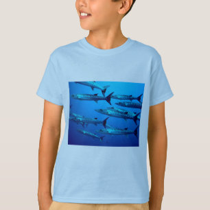 barracuda dive deep sea ocean water tropical wave T-Shirt