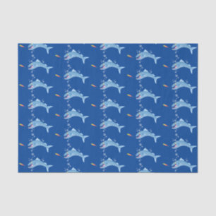Barracuda fish hungry fishing cartoon illustration tissue paper
