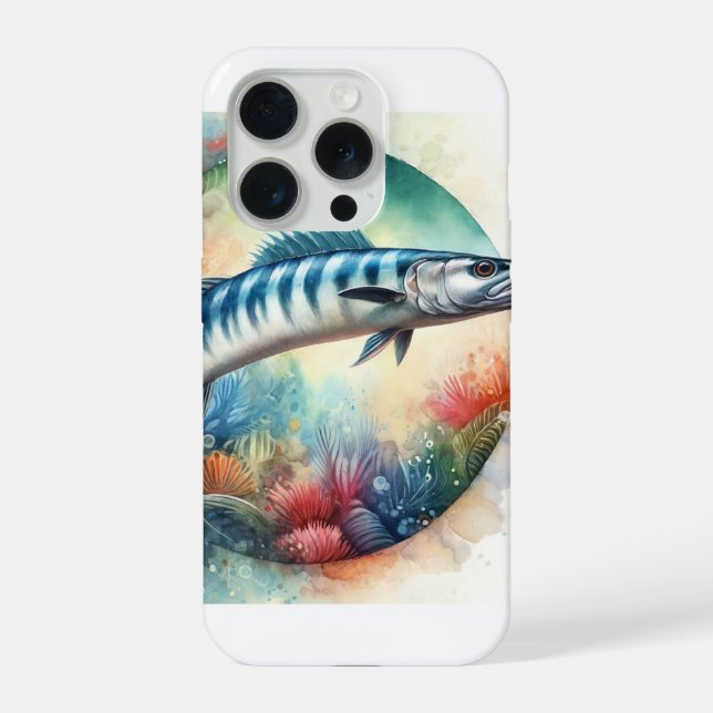 Barracuda in Vibrant Waters 130624AREF119 - Waterc iPhone Case (Back)