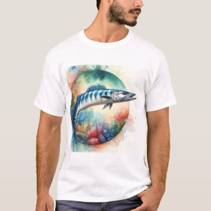 Barracuda in Vibrant Waters 130624AREF119 - Waterc T-Shirt