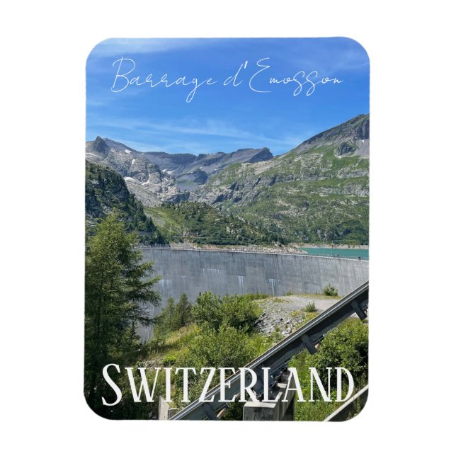 barrage d’Emosson, Switzerland, dam, mountains Magnet (Vertical)