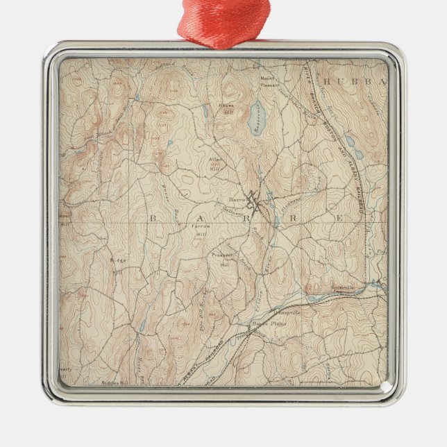 Barre, Massachusetts Metal Ornament (Front)