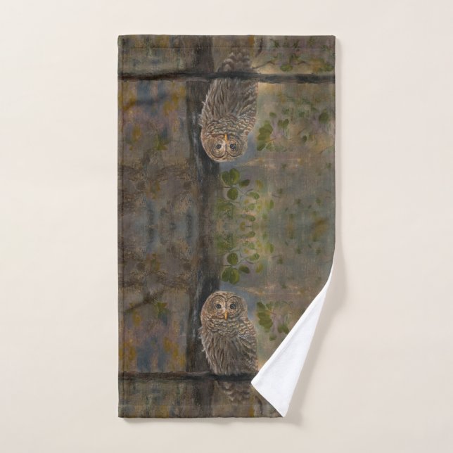 Barred Owl Bath Towel Set (Hand Towel)
