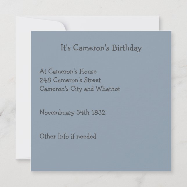 Barred Owl - Birthday or Other Party Themed Event Invitation (Back)