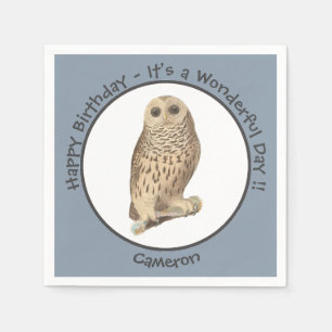 Barred Owl - Birthday or Other Party Themed Event Napkin