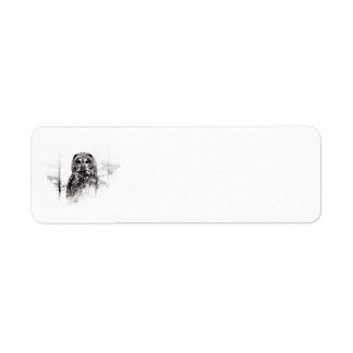 Barred Owl Double Exposure Return Address Label